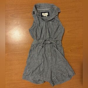 Anthropologie Navy Striped Romper